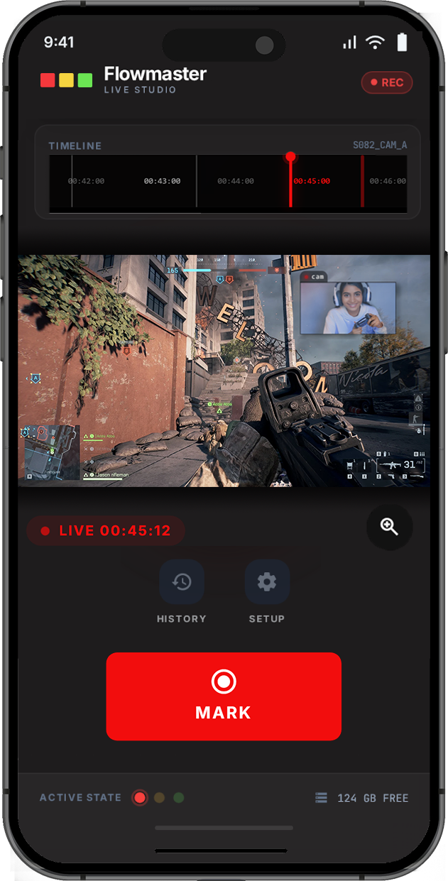 Flowmaster mobile app portrait view